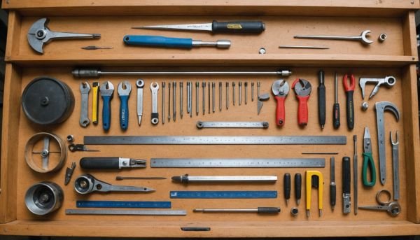Caisse à outils et instruments de mesure